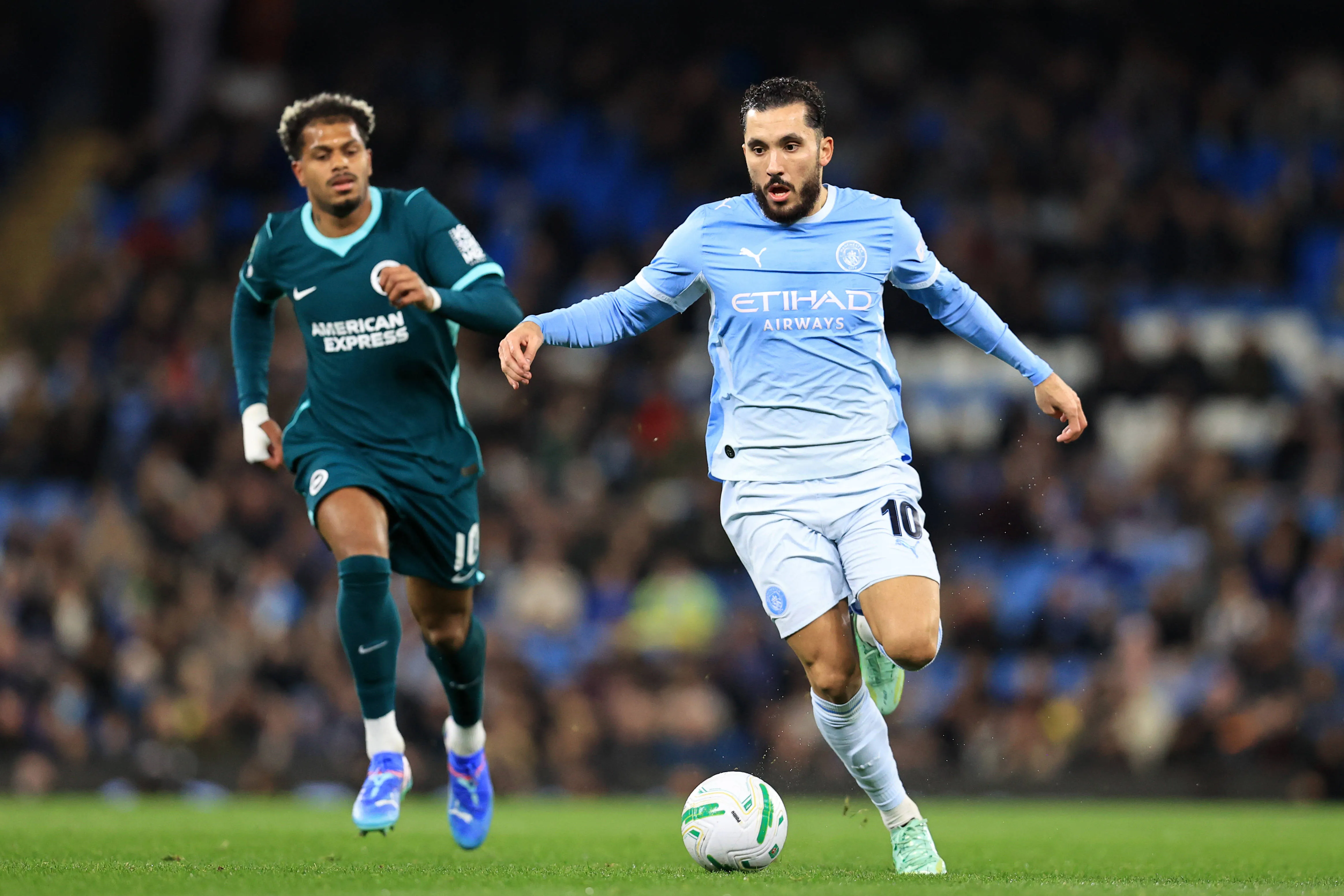 Rayan Cherki em Manchester City x Brighton