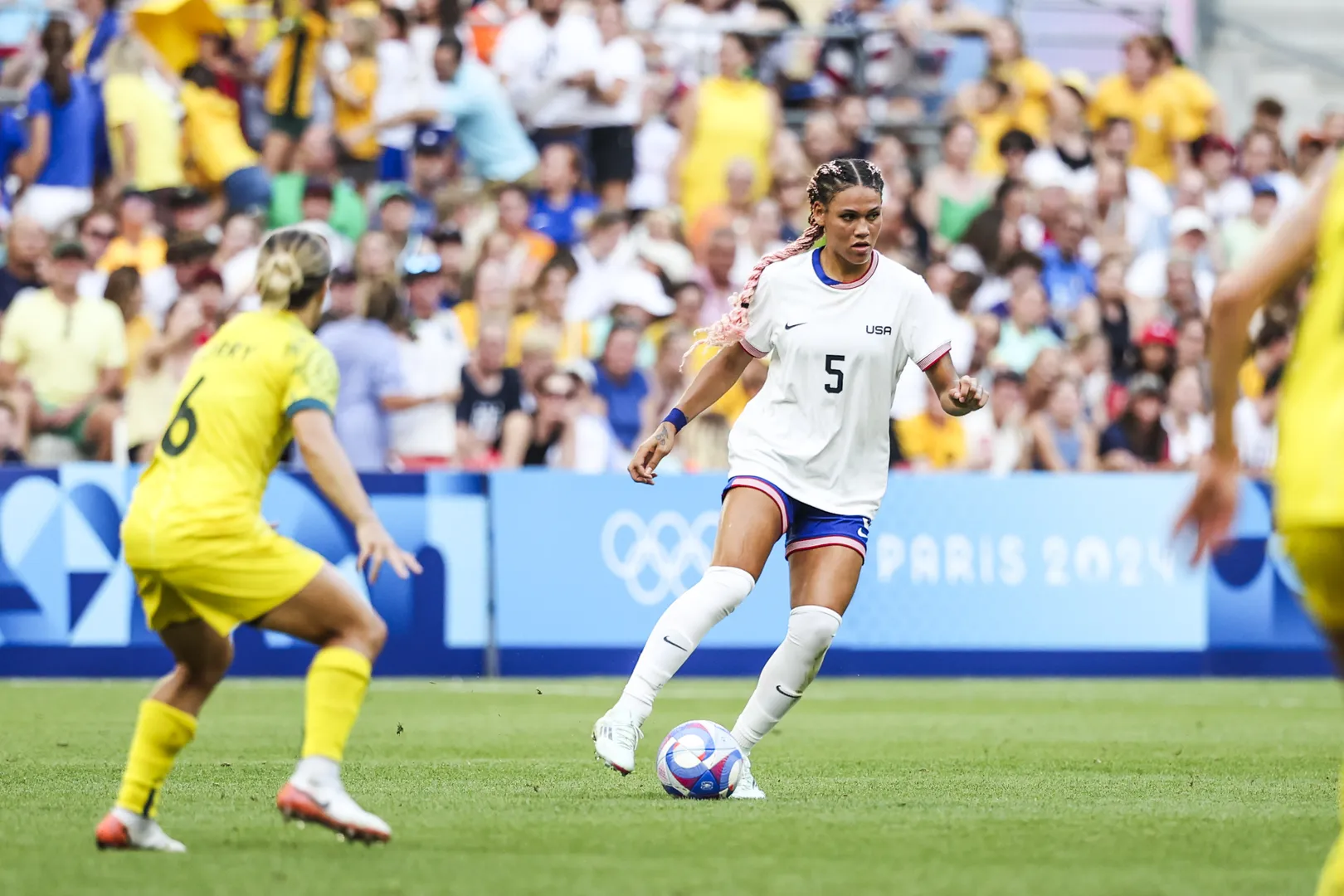 Trinity Rodman marcou o primeiro gol dos Estados Unidos. Foto: Icon Sport