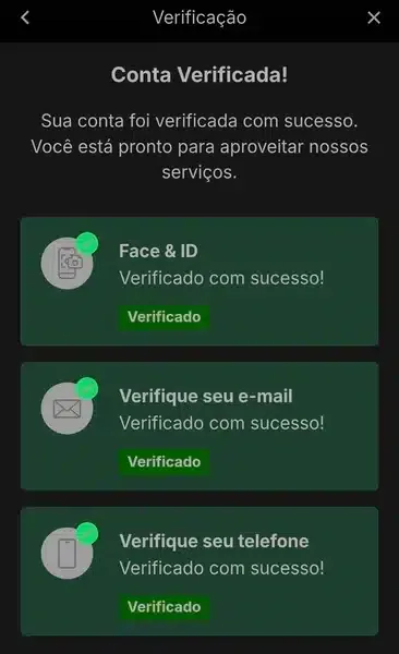Captura de tela do menu de verifica&ccedil;&atilde;o de identidade na KTO.

