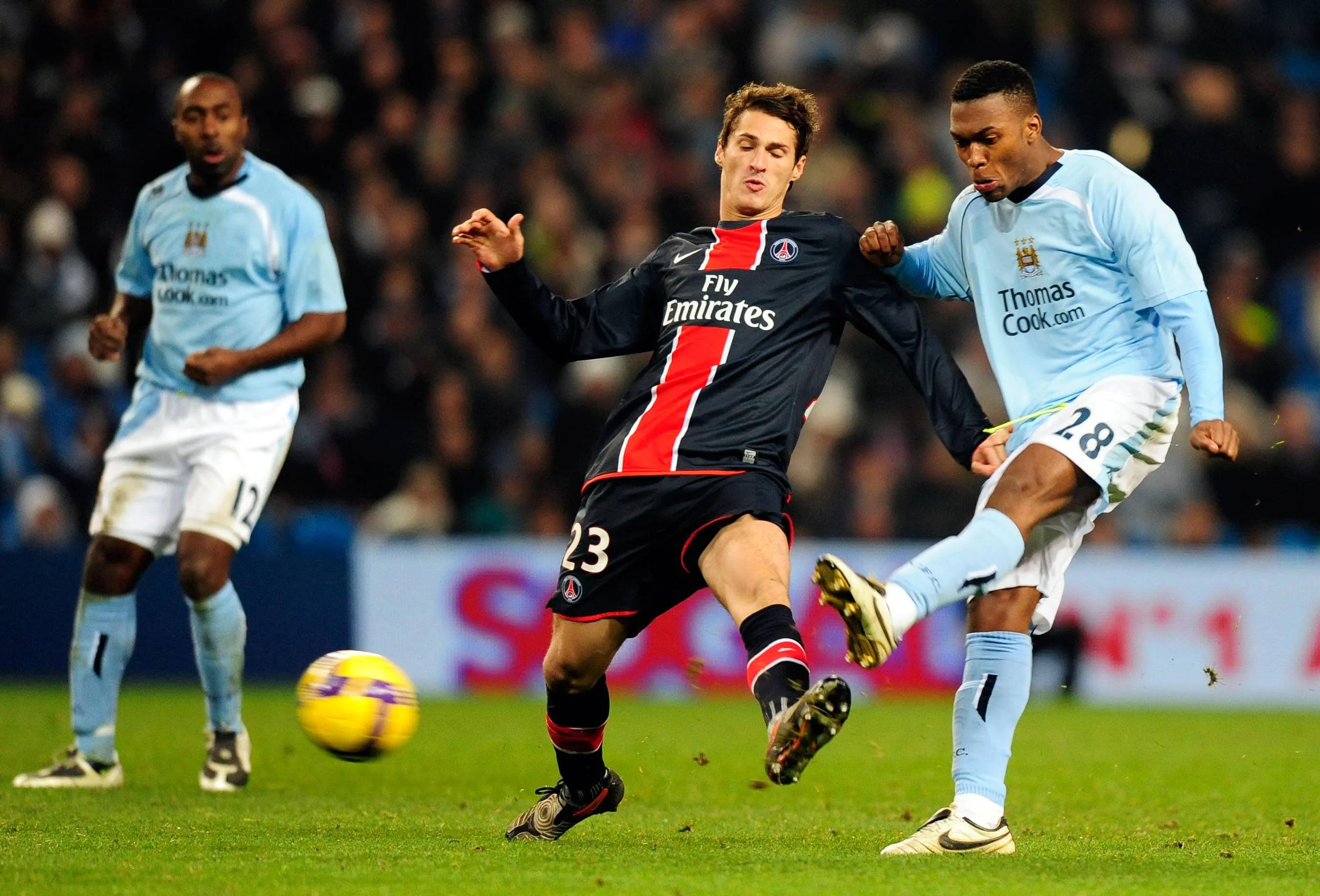 Daniel Sturridge, do Manchester City, e Jeremy Clement, do PSG