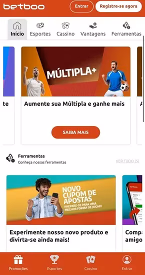 Captura de tela da Betboo, casa de apostas com b&ocirc;nus e promo&ccedil;&otilde;es especiais
