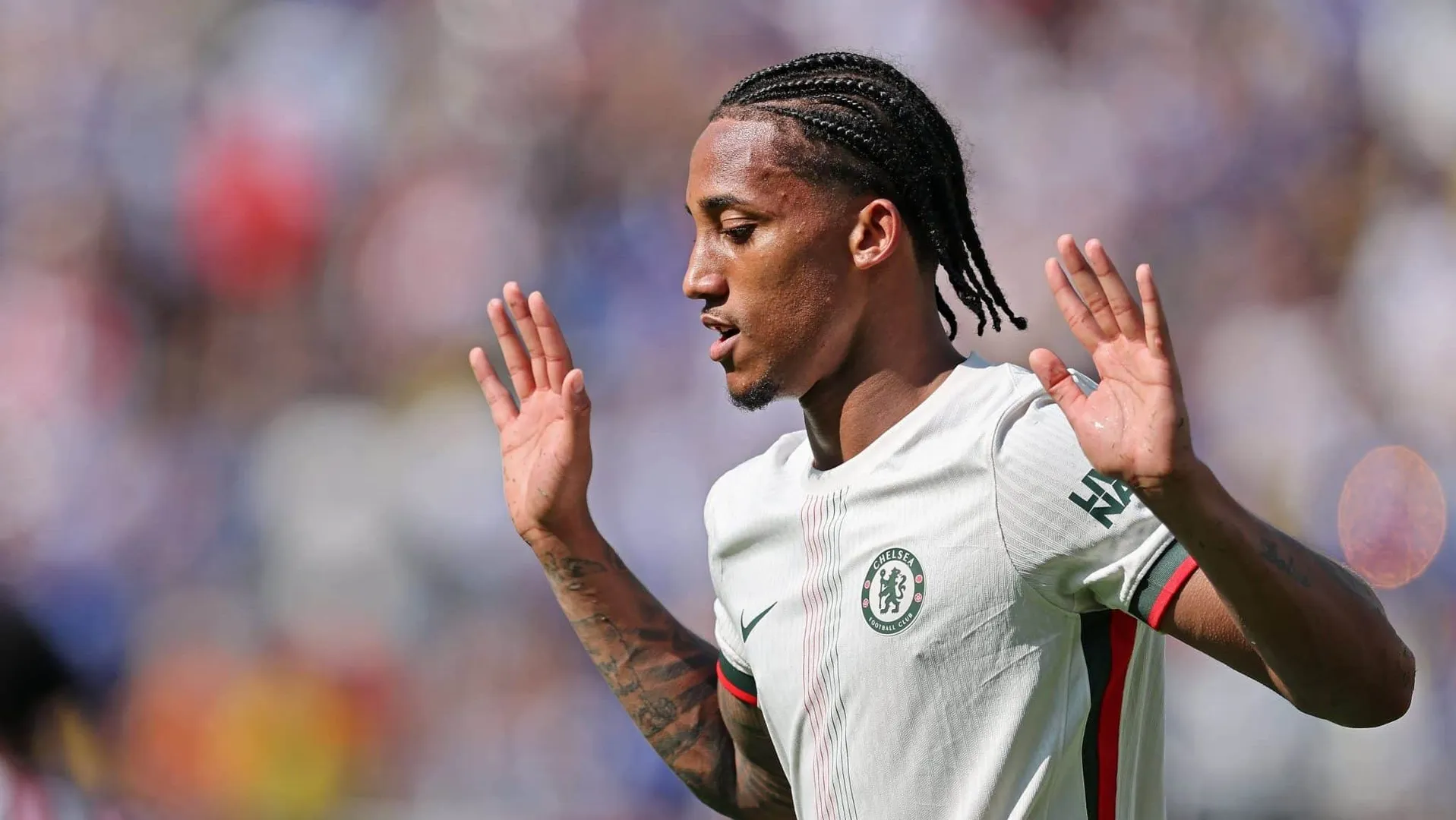 Jo&atilde;o Pedro ap&oacute;s marcar pelo Chelsea contra o Fluminense