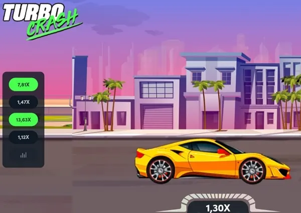 Captura de tela do Turbo Crash, novo jogo de cassino da Jonbet Brasil
