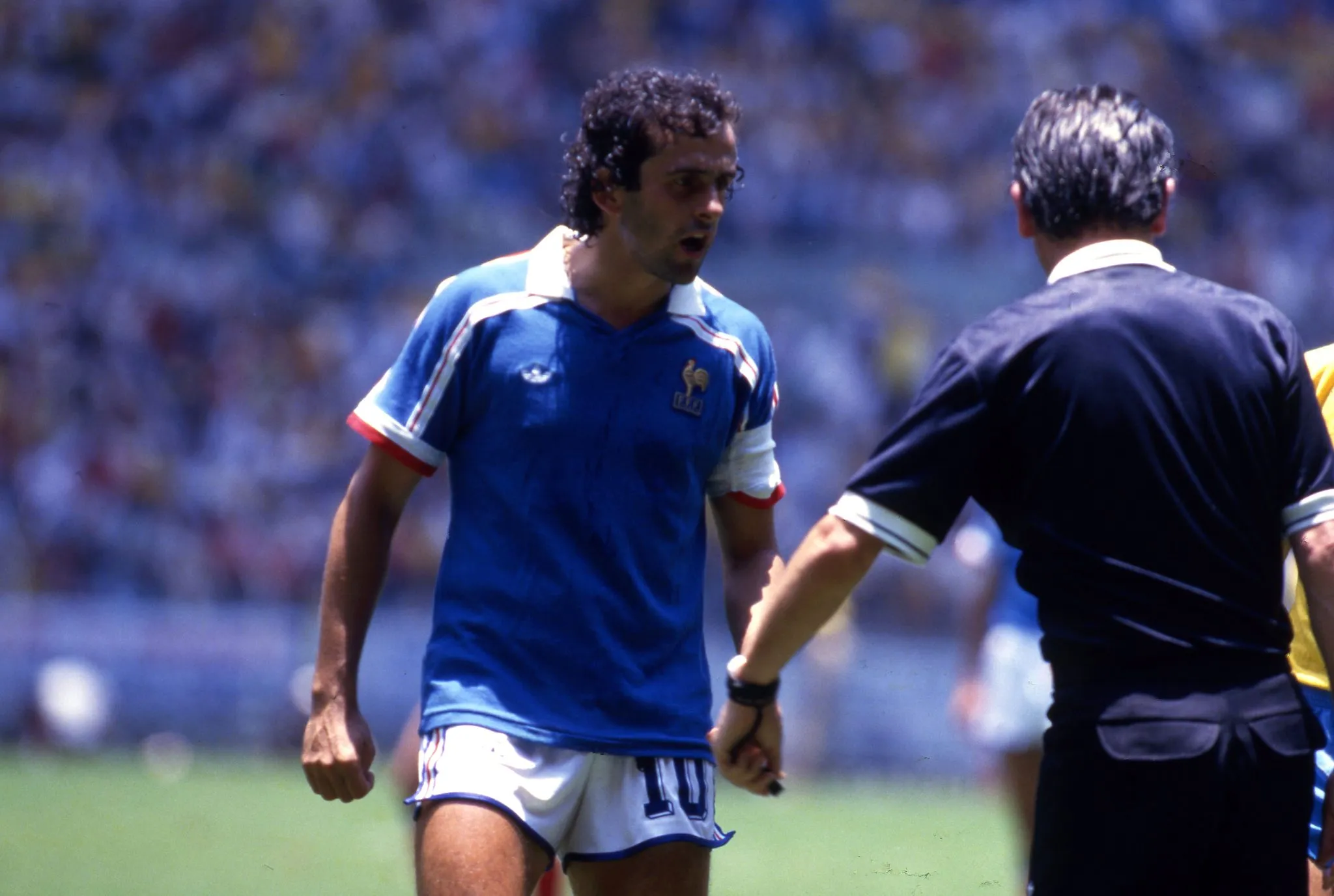 Platini pela sele&ccedil;&atilde;o francesa na Copa do Mundo de 1986 