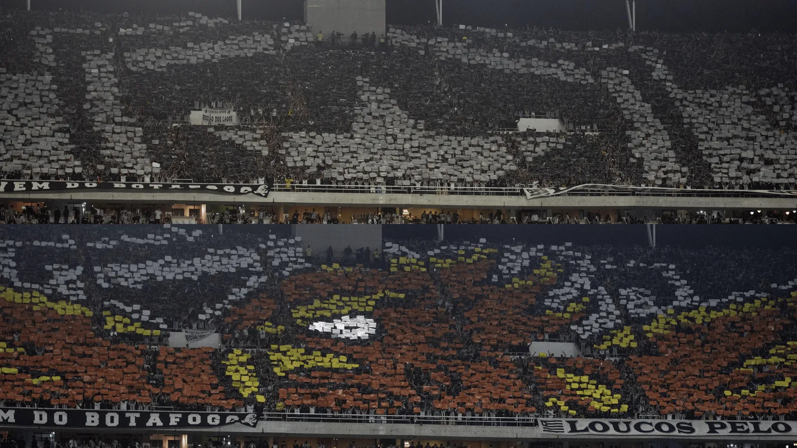 Como a torcida do Botafogo inovou com mosaico duplo no Nilton Santos