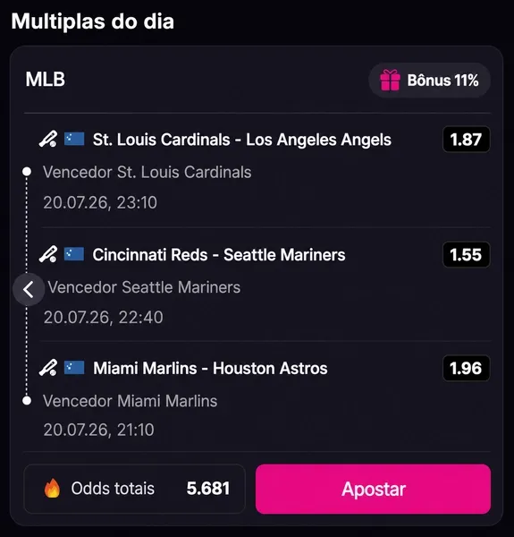M&uacute;ltiplas do dia na Vbet