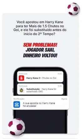 Captura de tela da oferta de Substitui&ccedil;&atilde;o Garantida da Superbet
