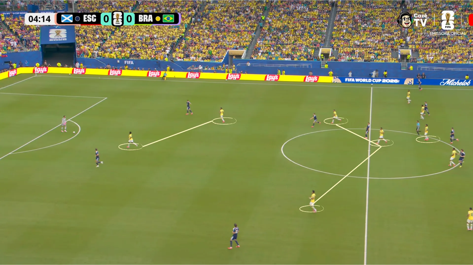 Brasil defendeu em 4-1-3-2 contra a Esc&oacute;cia