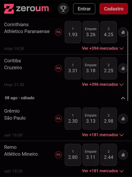 Pagamento Antecipado dispon&iacute;vel em jogos do Brasileir&atilde;o na Zeroum Bet