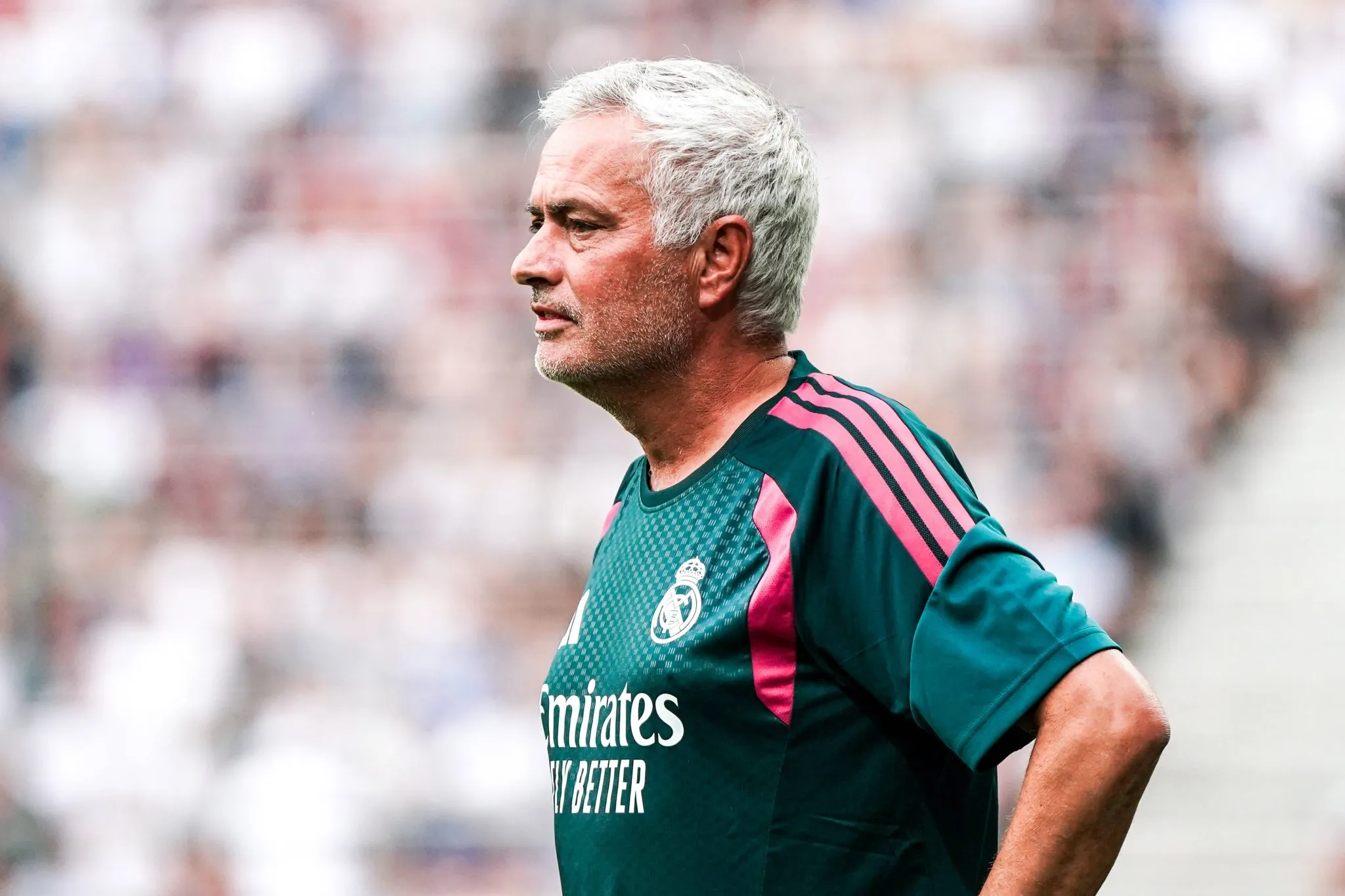 Jos&eacute; Mourinho durante amistoso do Real Madrid