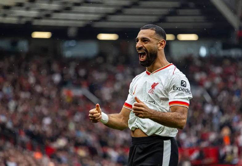 Salah comemora mais um gol pelo Liverpool nesta Premier League