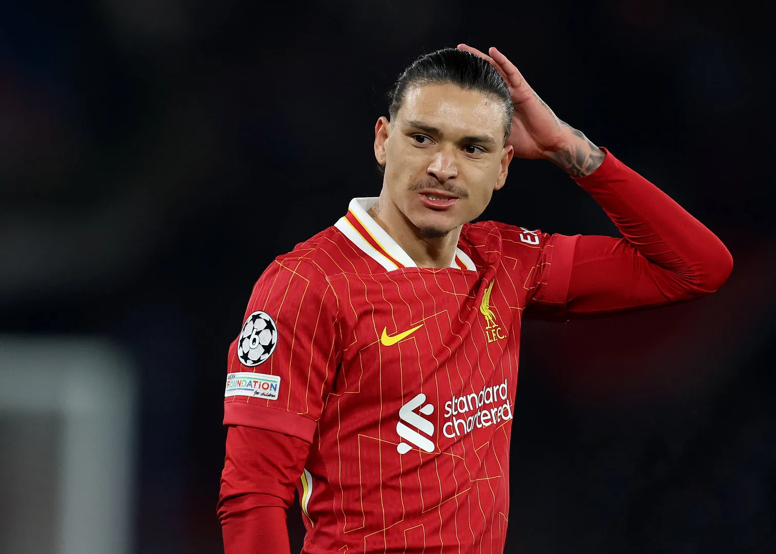 Darwin N&uacute;&ntilde;ez em a&ccedil;&atilde;o pelo Liverpool (Foto: Imago)