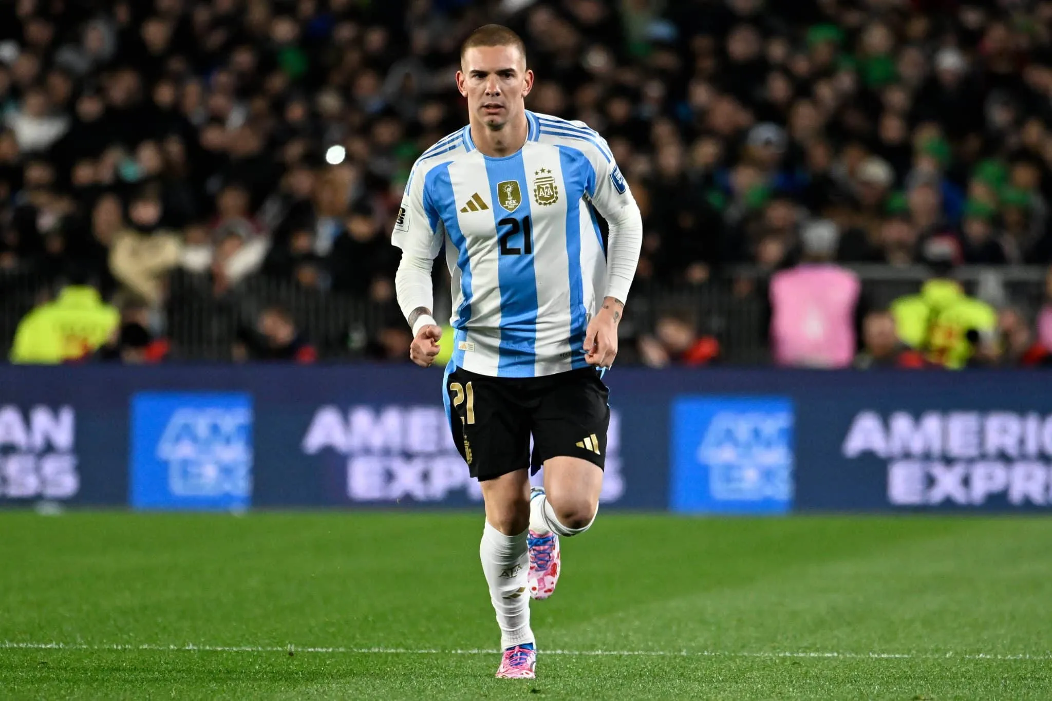 Franco Mastantuono em jogo da sele&ccedil;&atilde;o argentina