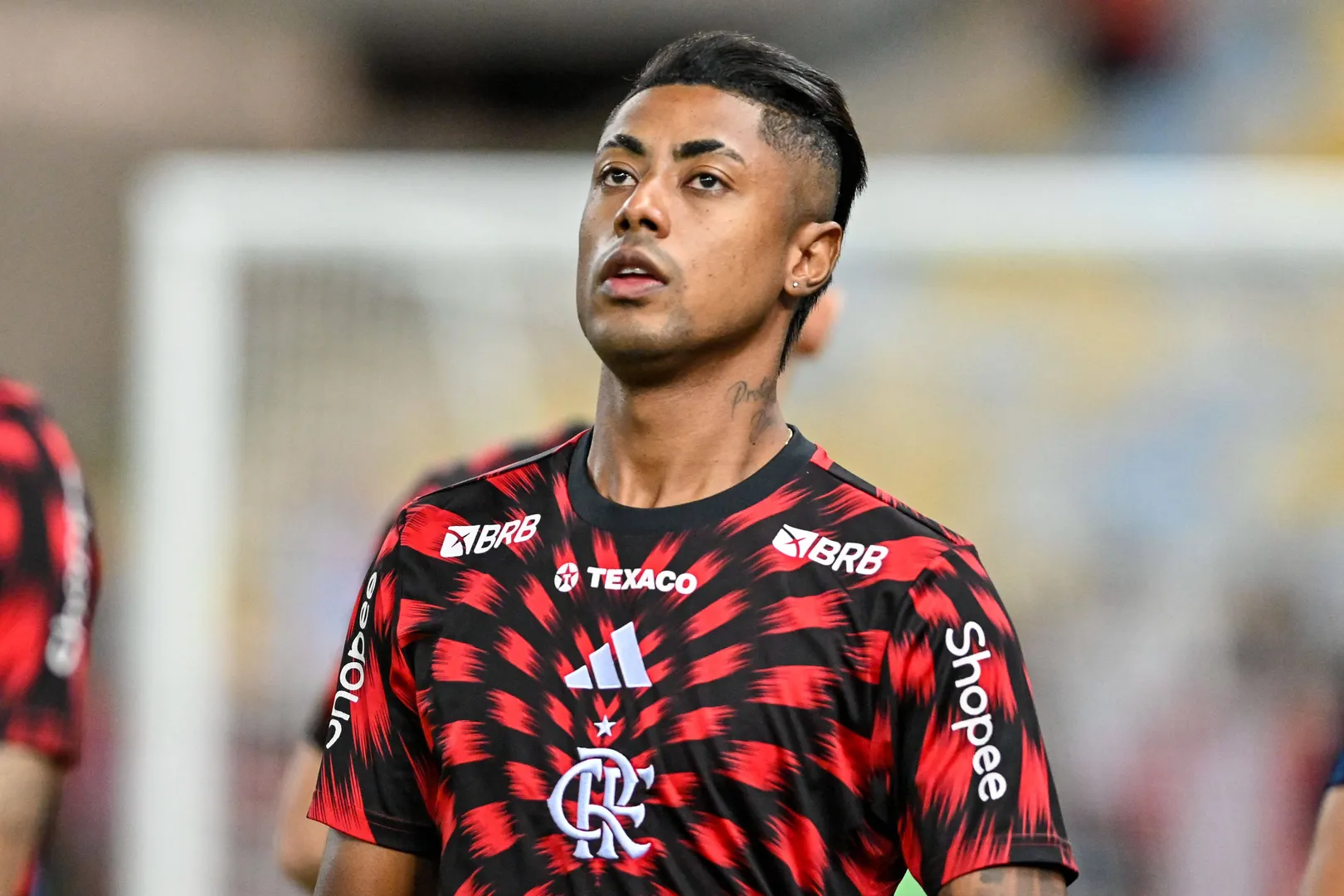 O atacante Bruno Henrique antes de jogo do Flamengo