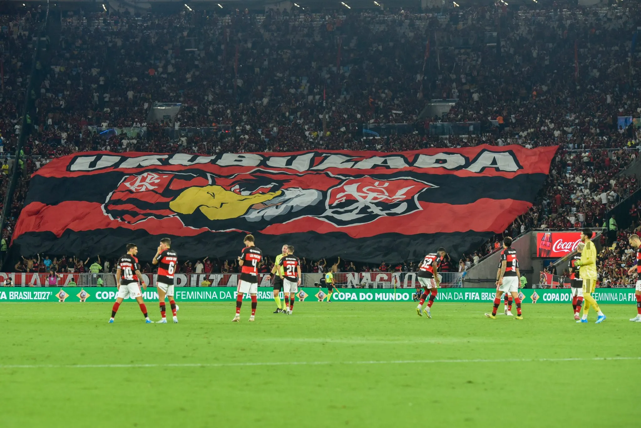 Torcida do Flamengo em jogo contra o Santos no Maracan&atilde;