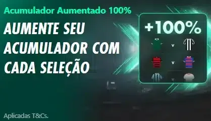 Captura de tela do banner promocional do acumulador aumentado da Bet365