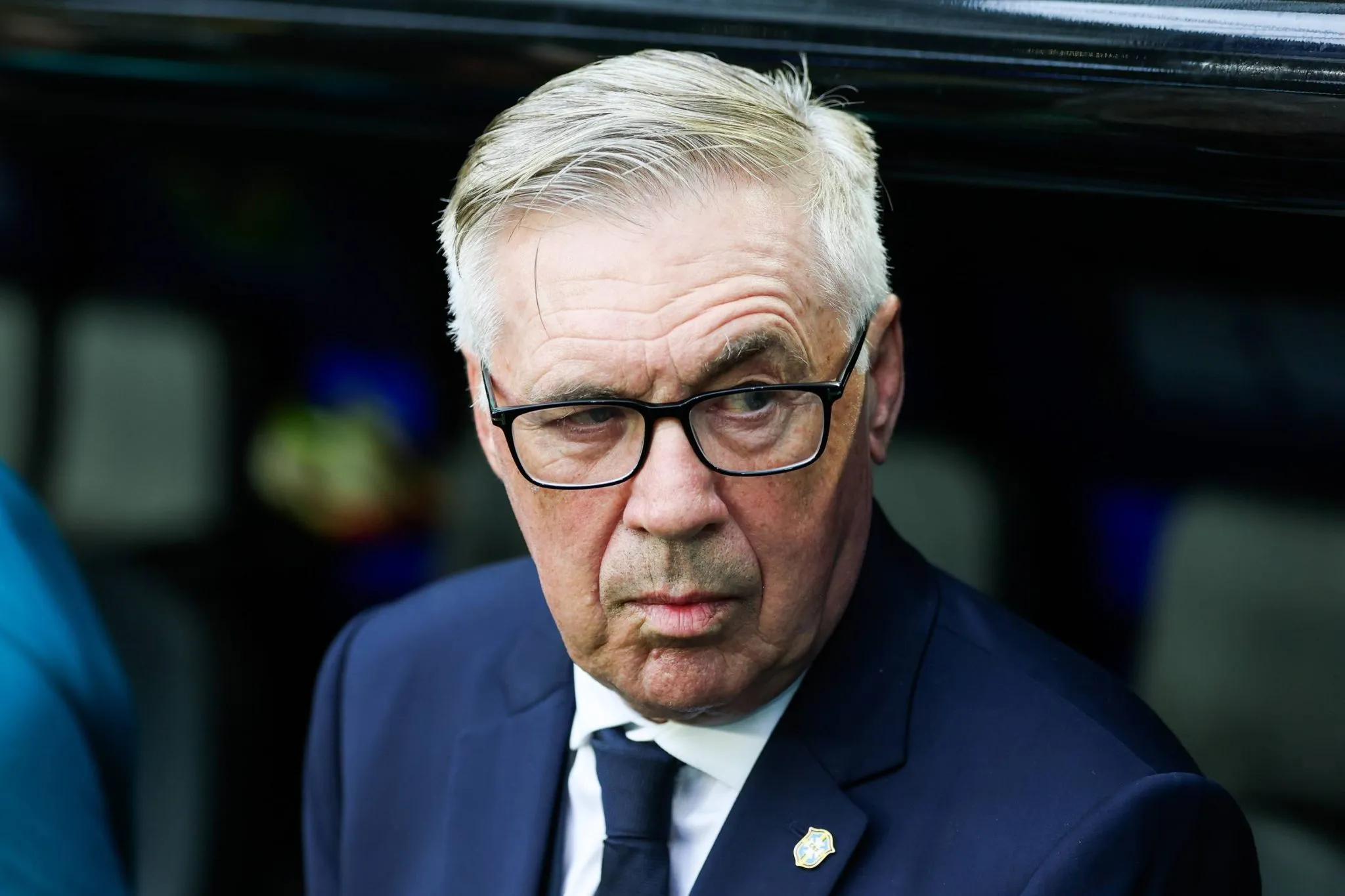 Carlo Ancelotti em jogo da sele&ccedil;&atilde;o brasileira contra a Esc&oacute;cia