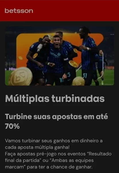 Promo&ccedil;&atilde;o "M&uacute;ltiplas Turbinadas", da Betsson Brasil