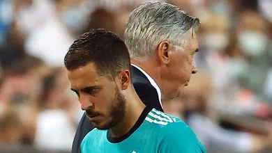 Hazard sobre Ancelotti: &ldquo;H&aacute; respeito entre n&oacute;s, mas n&atilde;o posso dizer que conversamos porque n&atilde;o conversamos&rdquo;