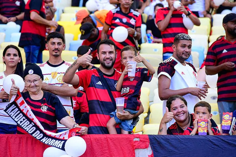 Torcedores do Flamengo em partida do clube no Maracan&atilde;