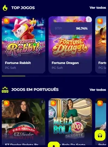 Captura de tela da p&aacute;gina inicial da se&ccedil;&atilde;o de cassino na Alfabet