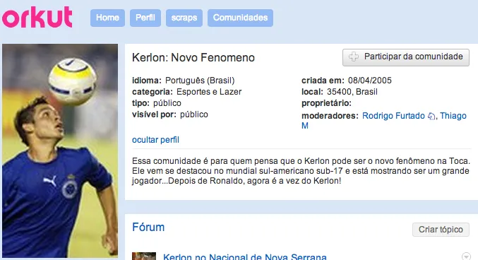A ironia entre o nome da comunidade e o primeiro post que aparece ali abaixo diz absolutamente tudo: n&atilde;o deu.