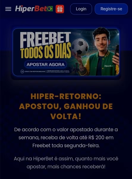 Promo&ccedil;&atilde;o de free bets di&aacute;rias na Hiperbet Brasil