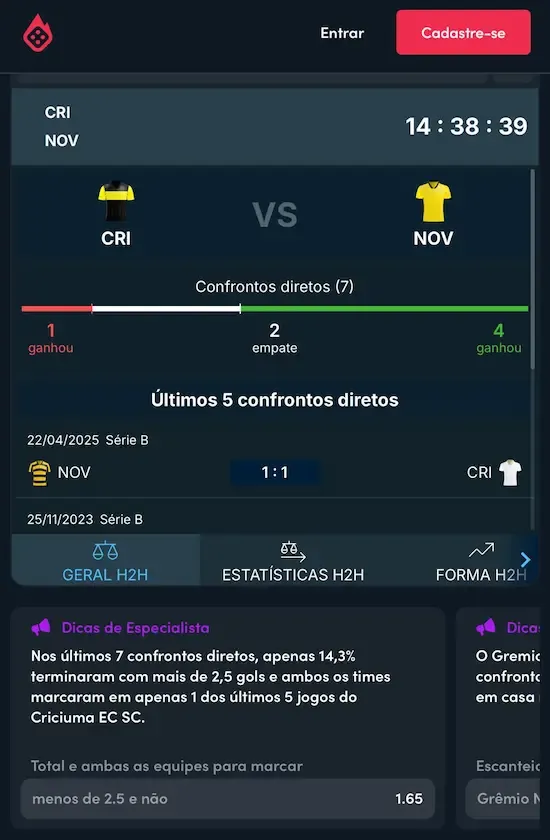 Blaze traz dicas de especialistas diretamente na tela do bilhete de apostas