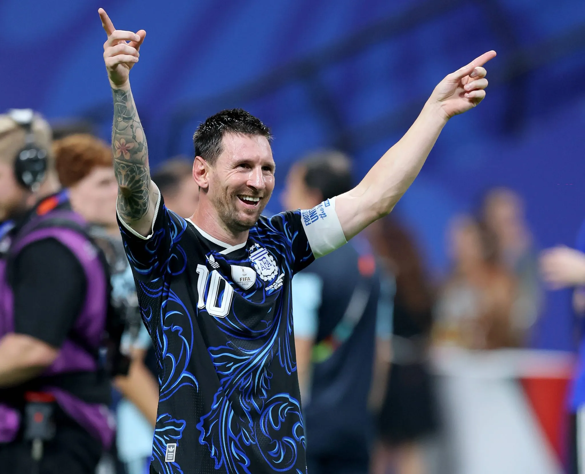 Lionel Messi celebra classifica&ccedil;&atilde;o da Argentina na Copa do Mundo