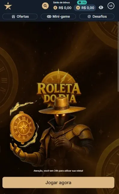 Captura de tela da promo&ccedil;&atilde;o "Roleta do Dia", da Estrela Bet