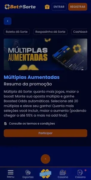 Promo&ccedil;&atilde;o de apostas m&uacute;ltiplas da Bet d&aacute; Sorte na Copa do Mundo de 2026
