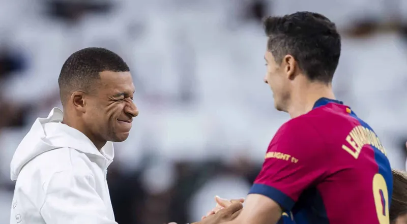 Mbapp&eacute; e Lewandowski dividem artilharia de LaLiga. O polon&ecirc;s marcou um gol a mais do que o astro franc&ecirc;s