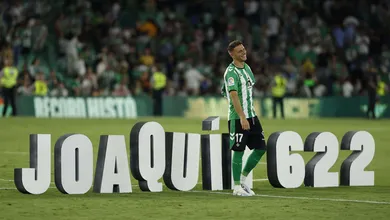 A despedida de Joaqu&iacute;n foi ainda mais especial pelos 622 jogos que o fizeram igualar o recorde hist&oacute;rico de La Liga