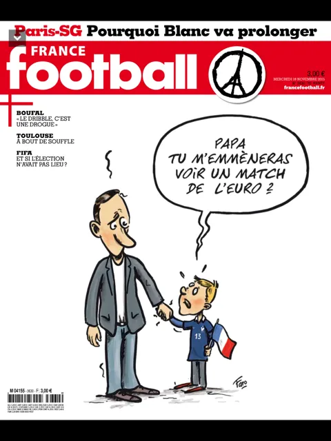 Capa da revista France Football que trata dos atentados em Paris