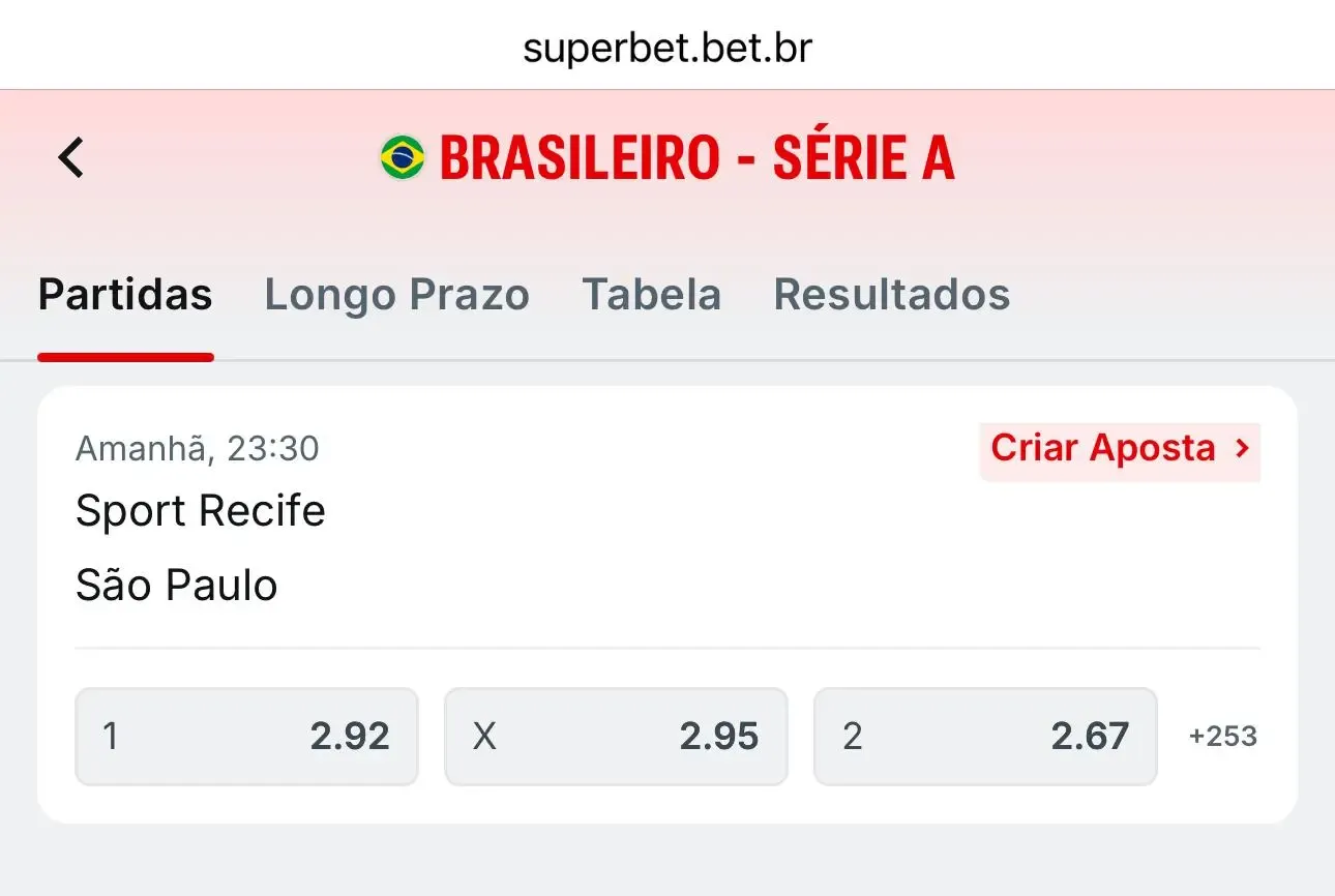 Value bet no Brasileir&atilde;o identificada na Superbet no dia 15/08/2025