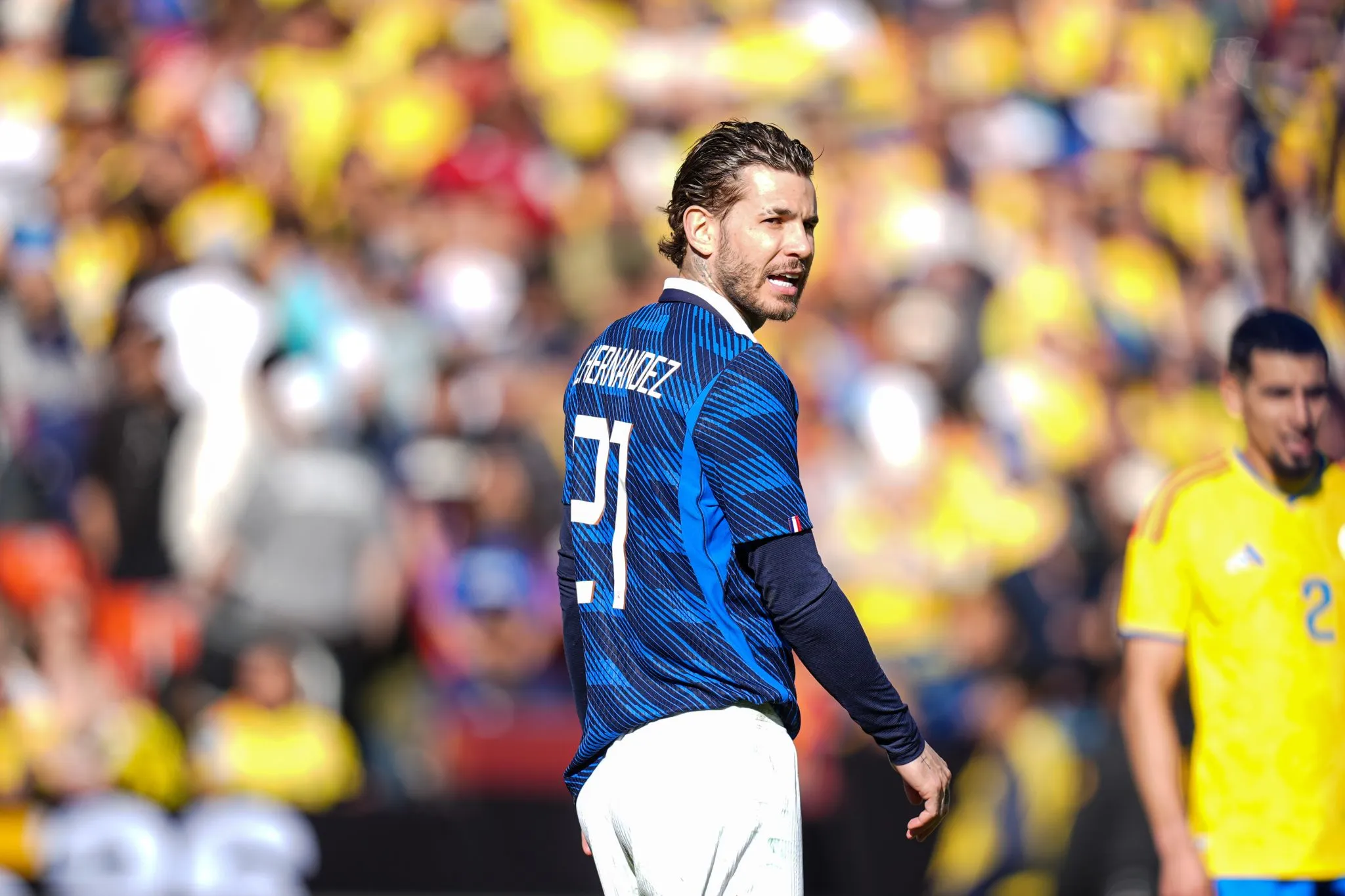 Lucas Hern&aacute;ndez durante Fran&ccedil;a x Col&ocirc;mbia (Foto: Daniel Derajinski/Icon Sport)