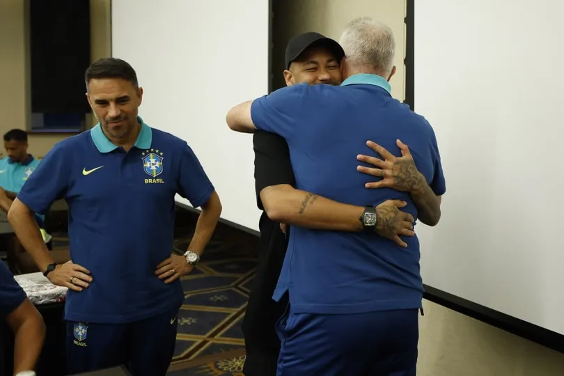Neymar encontra Dorival J&uacute;nior na Sele&ccedil;&atilde;o