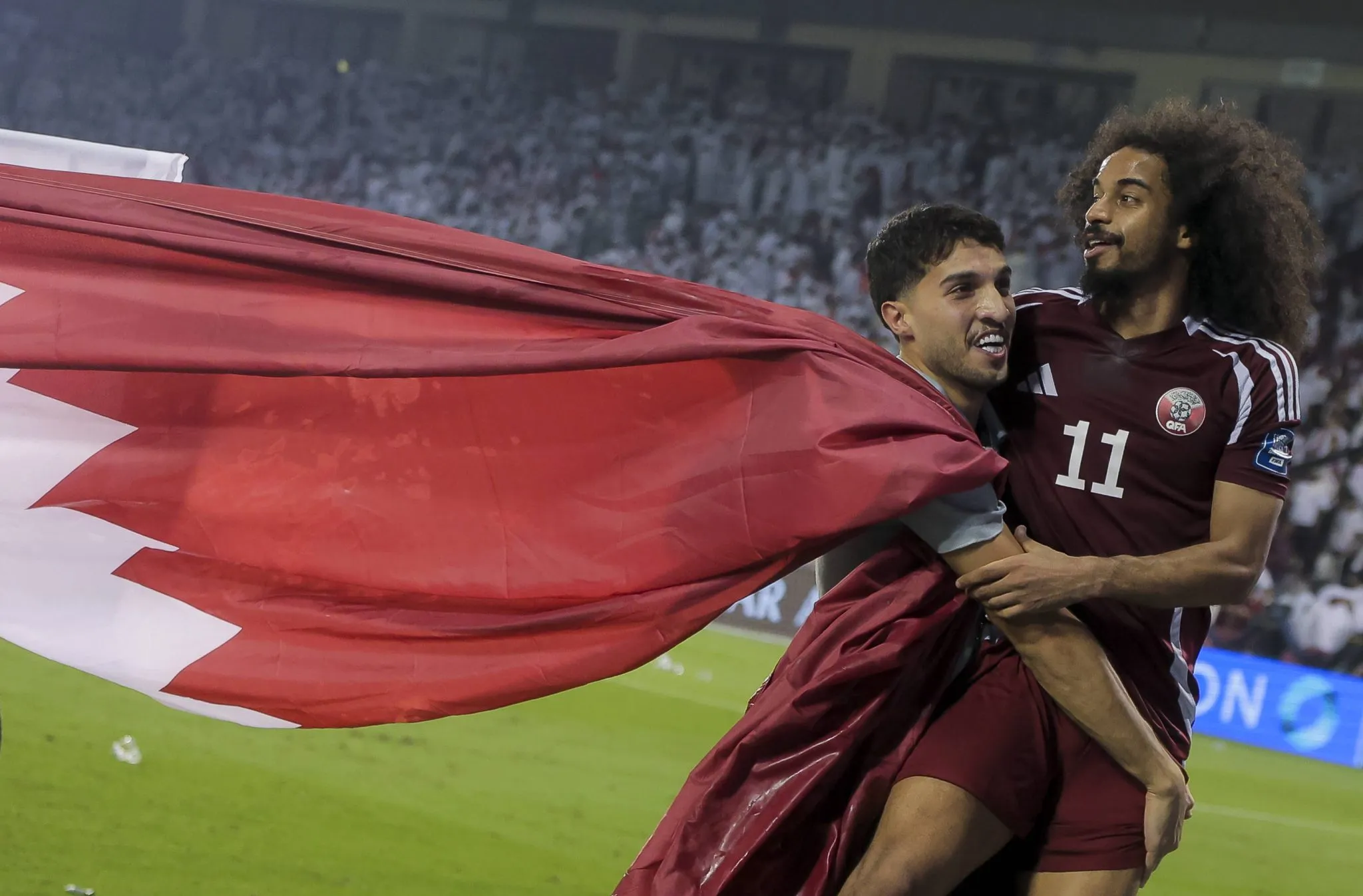 Afif &eacute; o grande astro da sele&ccedil;&atilde;o catari (Foto: Imago/Naushad)