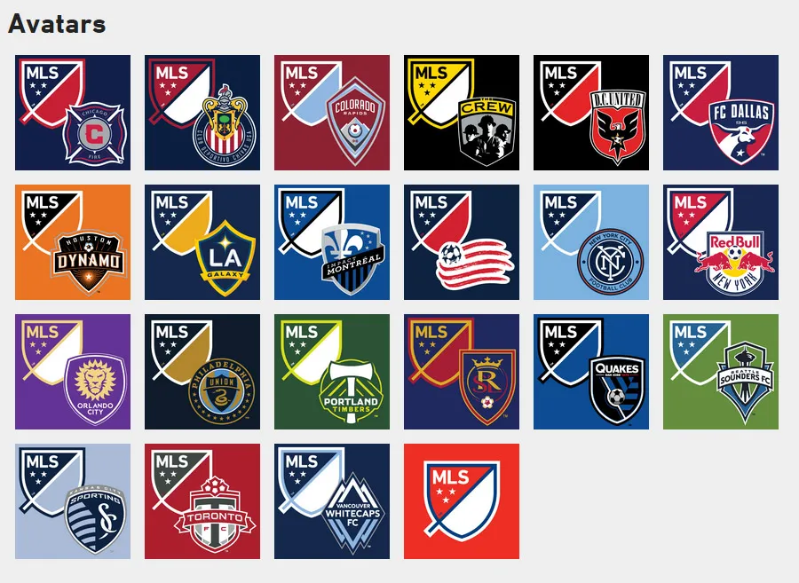 Cada clube ganhou um logotipo da MLS nas suas cores