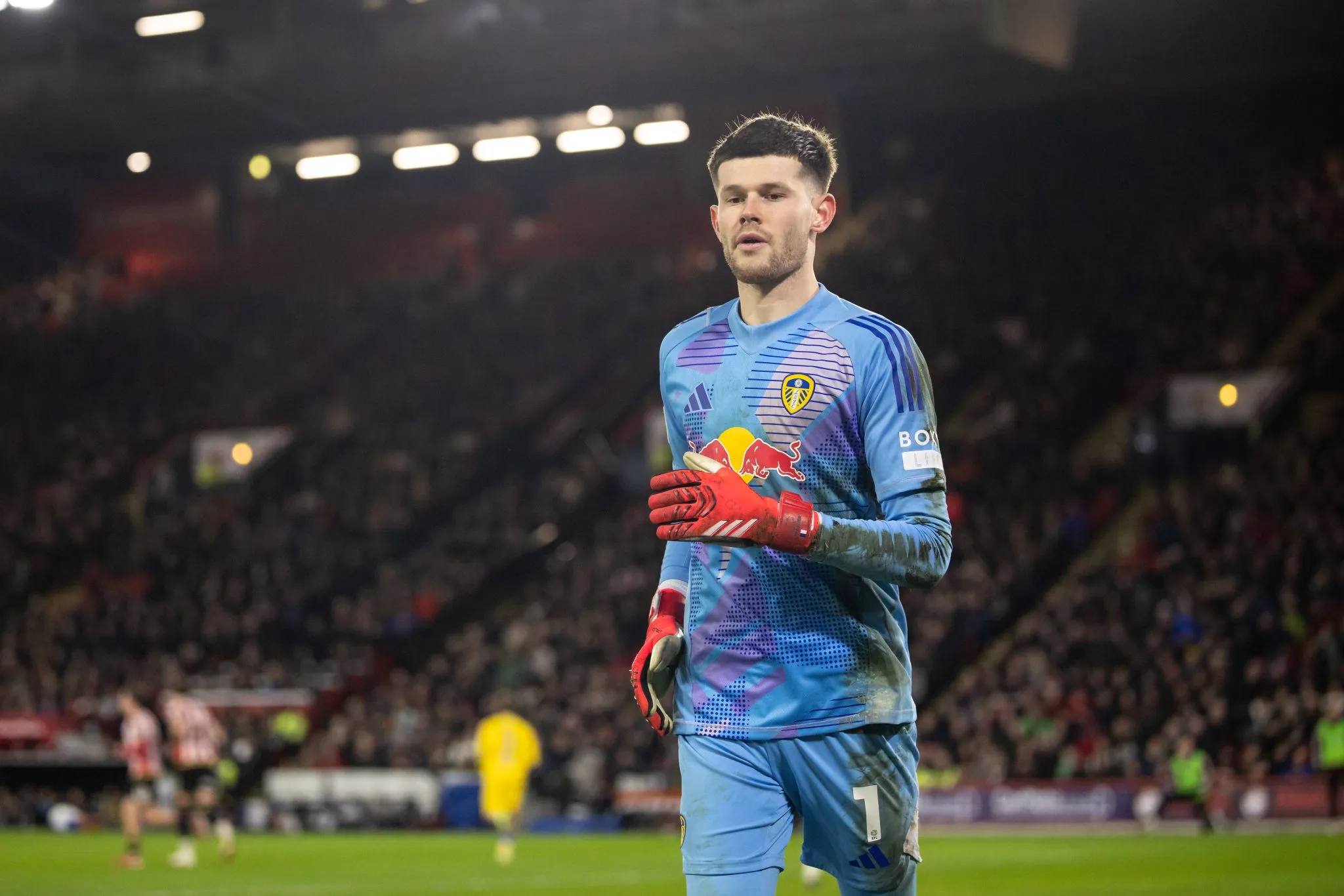 Illan Meslier em atua&ccedil;&atilde;o pelo Leeds United (Foto: IMAGO / NurPhoto)