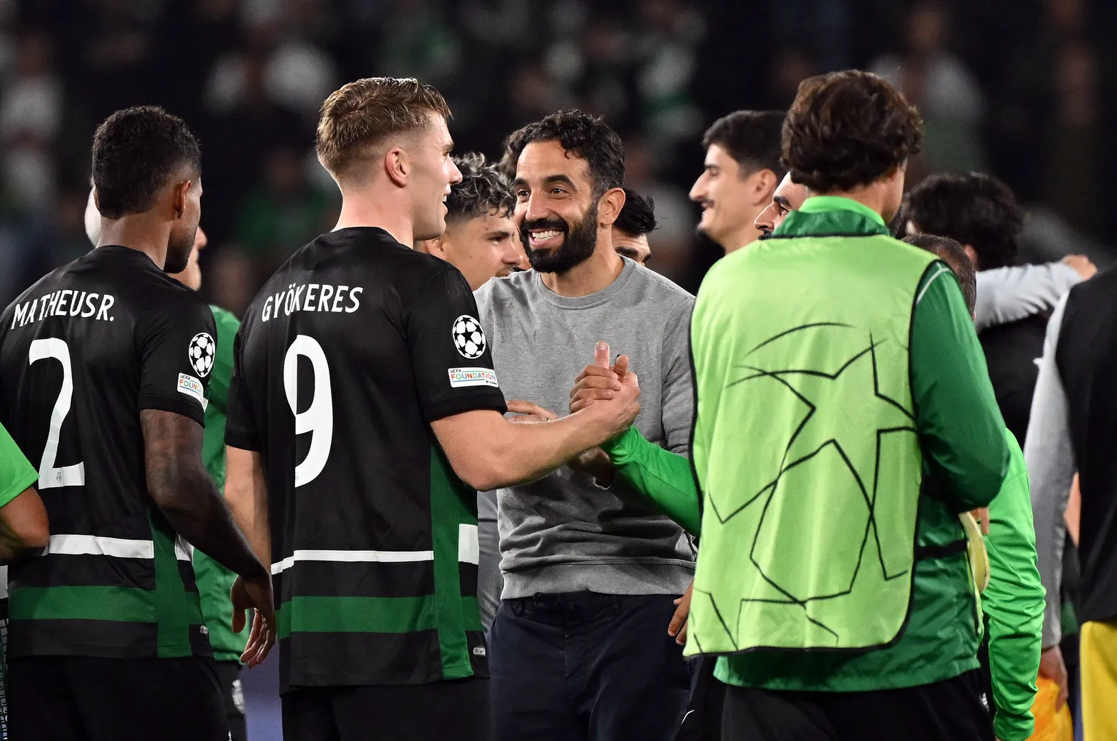 Viktor Gyokeres e R&uacute;ben Amorim. Foto: Imago