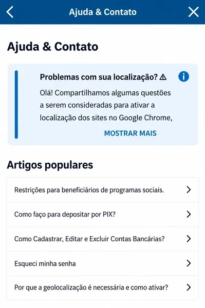 Artigos populares com d&uacute;vidas frequentes (FAQs) que fica dispon&iacute;vel no rodap&eacute; da p&aacute;gina inicial da Sportingbet