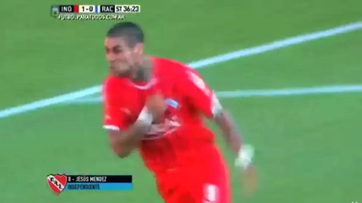 As l&aacute;grimas de M&eacute;ndez foram pelo gol no cl&aacute;ssico contra o Racing e pelo irm&atilde;o que se matou