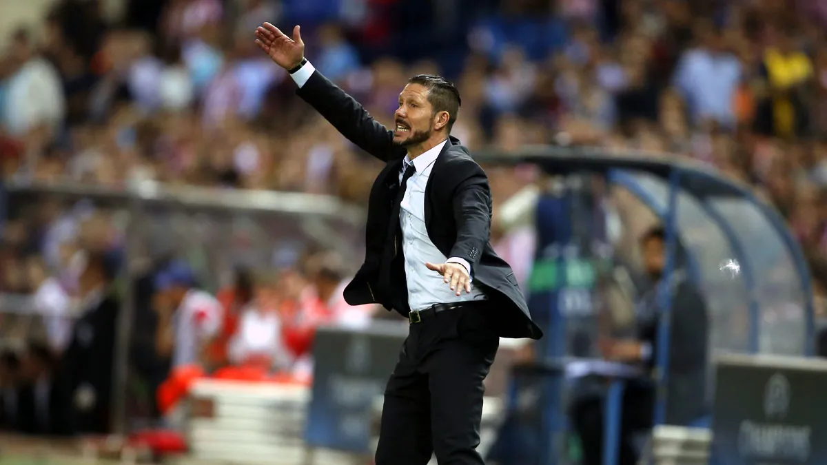 Diego Simeone, t&eacute;cnico do Atl&eacute;tico de Madrid (AP Photo/Andres Kudacki)