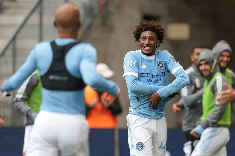Talles Magno celebra gol pelo New York City