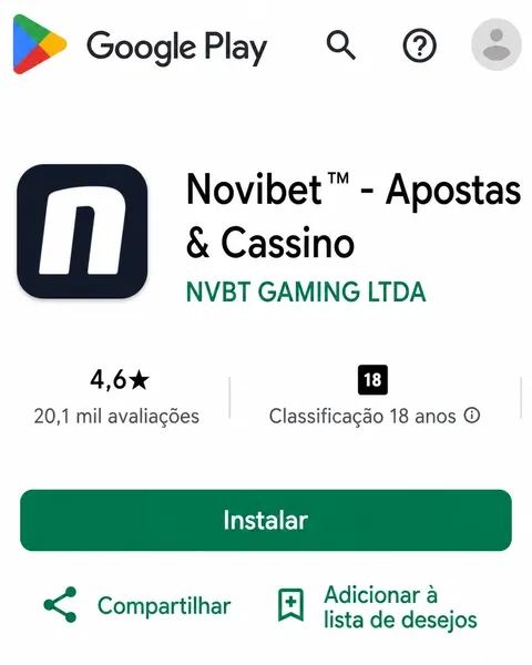 Aplicativo Novibet, dispon&iacute;vel para Android e iOS
