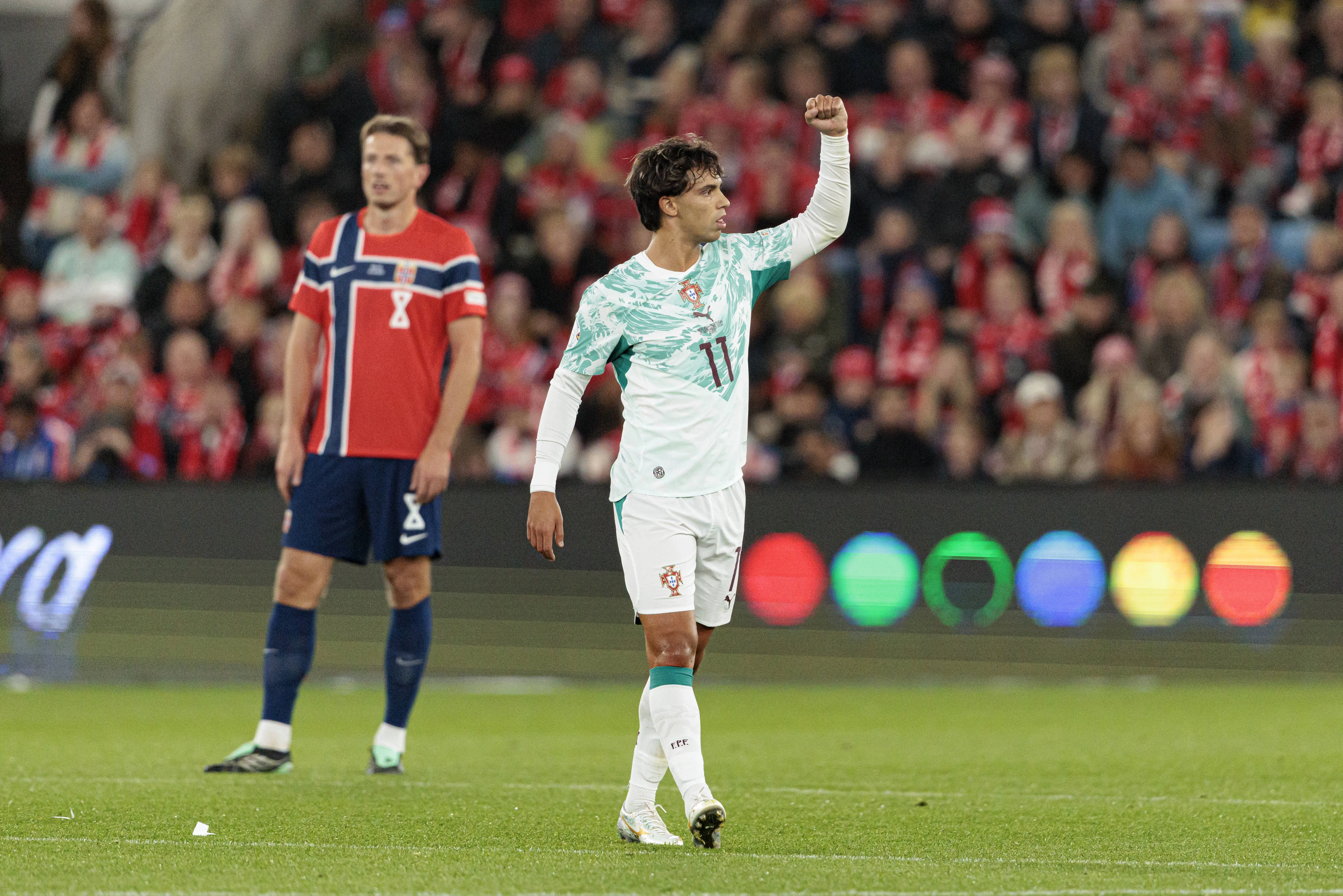Jo&atilde;o F&eacute;lix marcou o primeiro gol de Portugal na partida 
