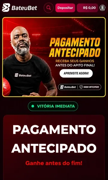 Banner promocional do recurso de pagamento antecipado da Bateu Bet