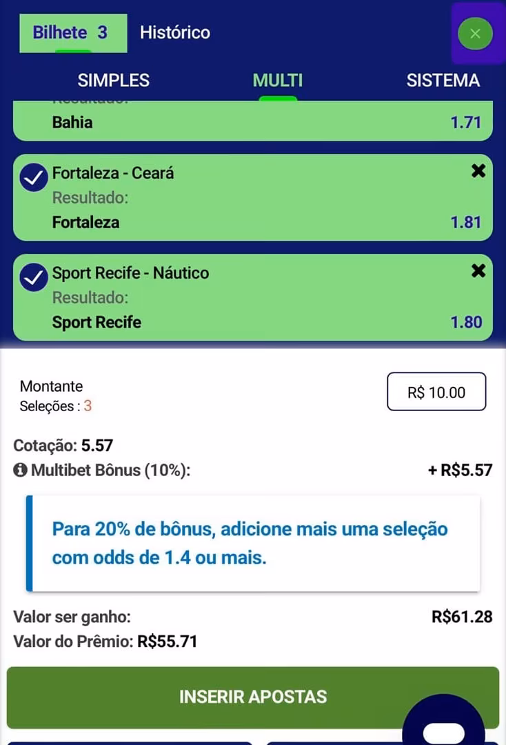 Testando as cota&ccedil;&otilde;es turbinadas