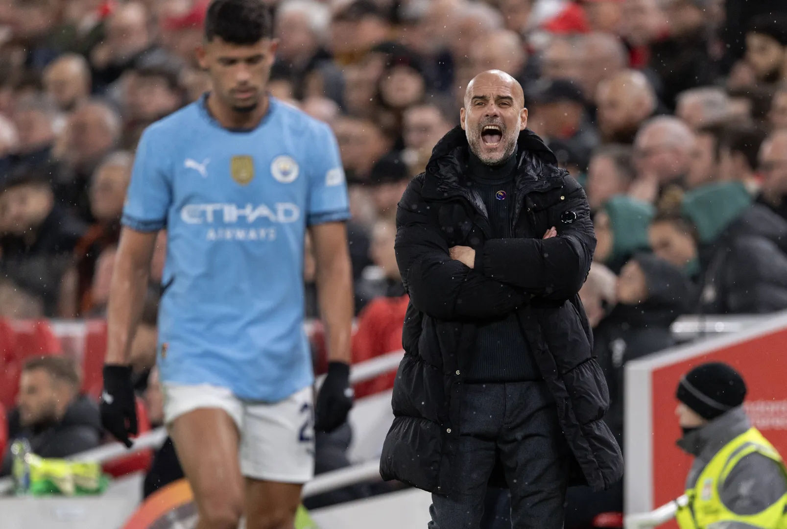 Matheus Nunes e Pep Guardiola pelo Manchester City Foto: (Imago)